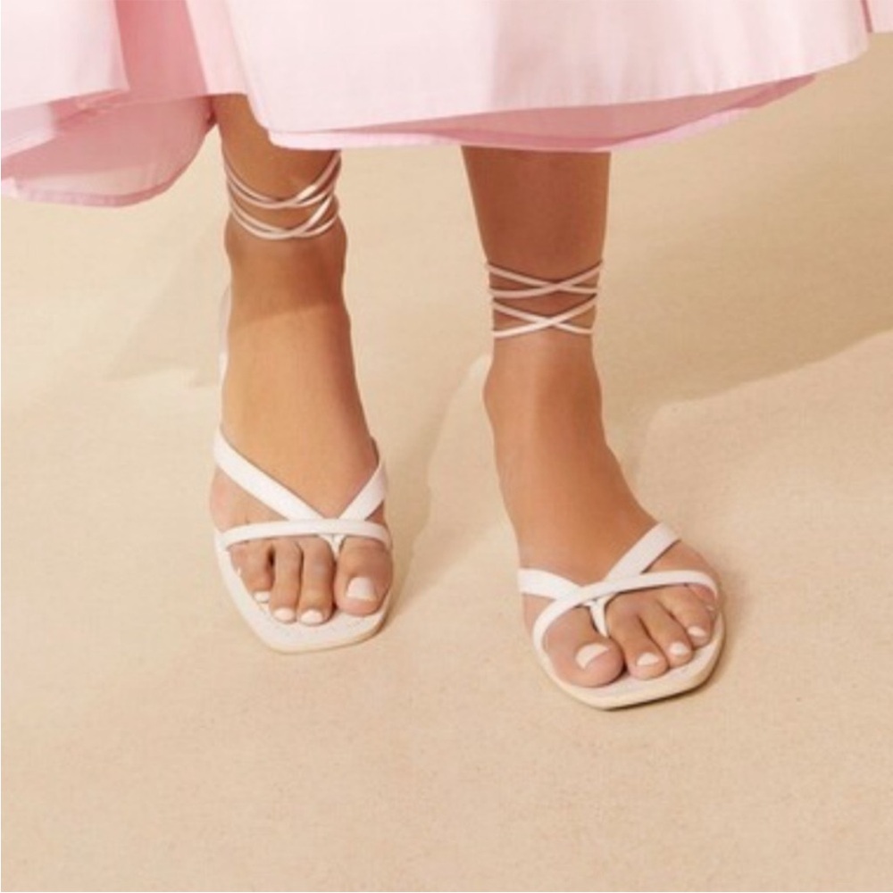 Loeffler Randall White Thong Wrap Sandal - NWT size 9